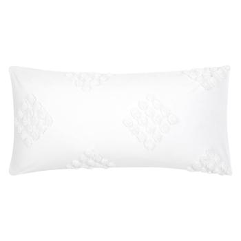 Zestaw 2 białych dekoracyjnych poszewek na poduszkę z perkalu bawełnianego Westwing Collection Fia, 40x80 cm