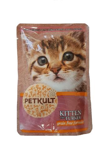 PETKULT cat pouch KITTEN/turkey - 100g (10ks - multipack)