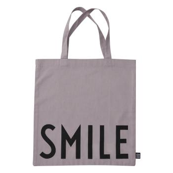 Fioletowa materiałowa torba Design Letters Smile