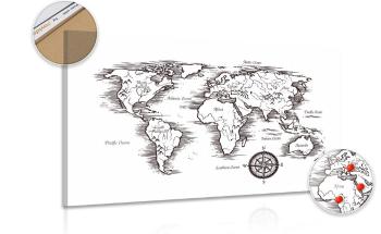 Obraz na korku mapa świata w pięknej wersji - 120x80  metallic