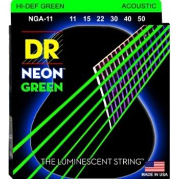 Dr Nga 11-50 Neon Green Struny Gitara Akustyczna