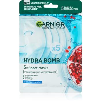 Garnier Skin Naturals Moisture+Aqua Bomb intensywnie nawilżająca płócienna maseczka do twarzy 5 szt.