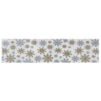 Dakls Świąteczny bieżnik Snowflakes biały, 33 x 140 cm