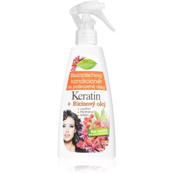 Bione Cosmetics Keratin + Ricinový olej odżywka regenerująca w sprayu do włosów 260 ml