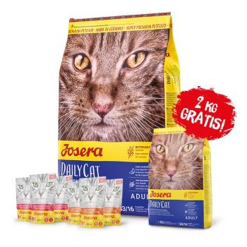 JOSERA Daily Cat 10 kg + 2 kg + 6 x saszetki Pate GRATIS