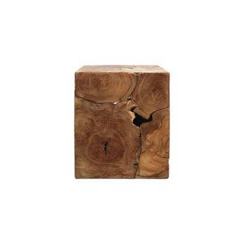Stolik z tekowego drewna HSM collection Cube, 30x35 cm