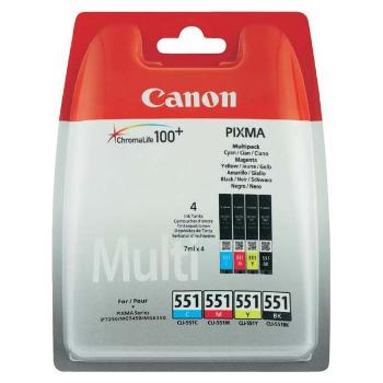 Canon originální ink CLI551, 6509B009, CMYK, blistr, Canon PIXMA iP7250, MG5450, MG6350, MG7550