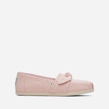 Buty Toms Speckled Linen Bow Alpargata 10017714 CHALKY PINK