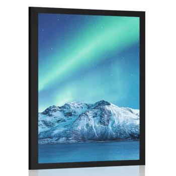 Plakat arktyczna zorza polarna - 60x90 black