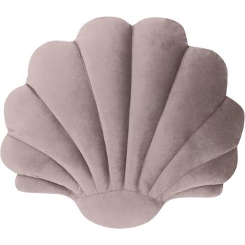 Różowa aksamitna poduszka dekoracyjna Westwing Collection Shell, 28x30 cm