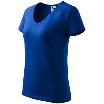 Damska koszulka slim fit z raglanowym rękawem, królewski niebieski, 2XL