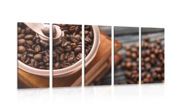 5-częściowy obraz zabytkowy młynek do kawy - 200x100