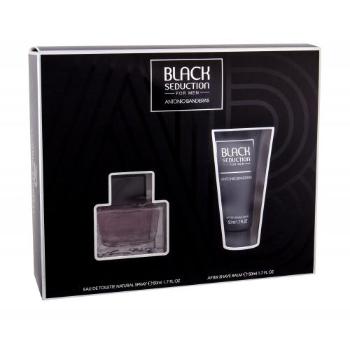 Antonio Banderas Seduction in Black zestaw Edt 50 ml + Balsam po goleniu 50 ml dla mężczyzn Uszkodzone pudełko