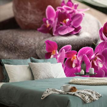 Tapeta piękna orchidea i kamienie Zen - 150x100