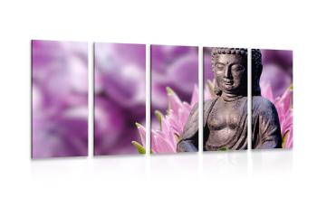 5-częściowy obraz spokojny Budda - 200x100