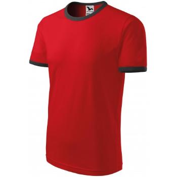 Koszulka kontrastowa unisex, czerwony, 2XL