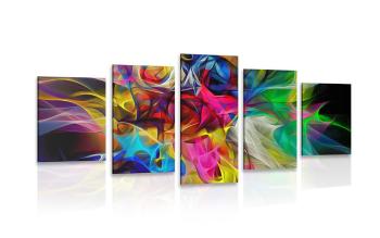 5-częściowy obraz abstrakcyjny chaos kolorów - 200x100