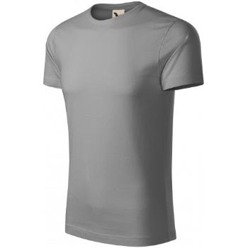 Męska koszulka z bawełny organicznej, stare srebro, XL