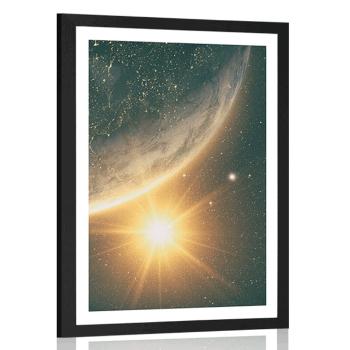 Plakat z passe-partout widok z kosmosu - 40x60 silver