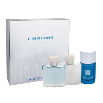 Azzaro Chrome zestaw Edt 50ml + 50ml Woda po goleniu + 75ml deo stick dla mężczyzn Uszkodzone pudełko