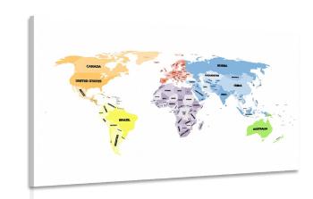 Obraz oryginalna mapa świata - 90x60