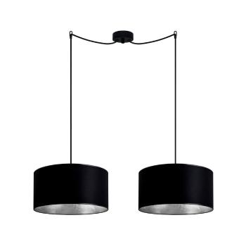 Czarna podwójna lampa wisząca z wnętrzem w kolorze srebra Sotto Luce Mika, ⌀ 36 cm