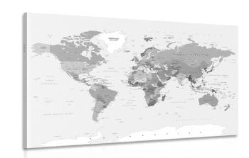 Obraz klasyczna czarno-biała mapa - 60x40