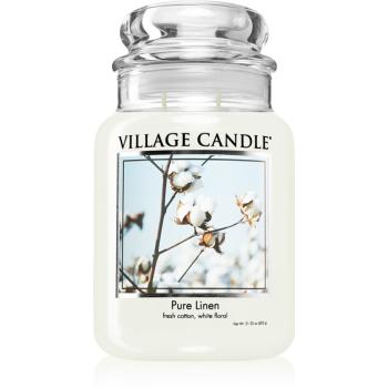 Village Candle Pure Linen świeczka zapachowa (Glass Lid) 602 g