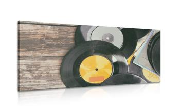 Obraz stare płyty gramofonowe - 120x60