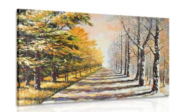 Obraz jesienna aleja drzew - 60x40