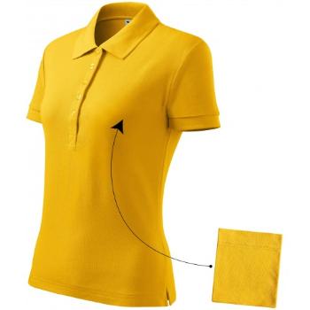 Damska prosta koszulka polo, żółty, M