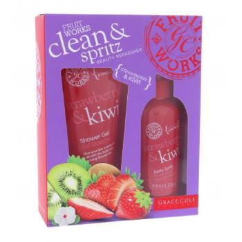 Grace Cole Fruit Works Strawberry & Kiwi zestaw Żel pod prysznicl Strawberry & Kiwi 100 ml + Spray do ciała Strawberry & Kiwi 100 ml dla kobiet