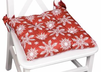 Poduszka na krzesło, Płatki 1018, czerwona, 40 x 40 cm