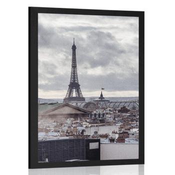 Plakat widok na Paryż z ulicy - 30x45 white