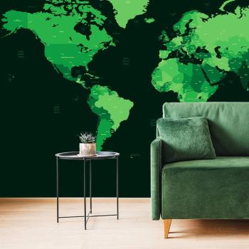 Samoprzylepna tapeta szczegółowa mapa świata na zielono - 225x150