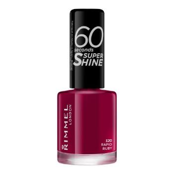 Rimmel London 60 Seconds Super Shine 8 ml lakier do paznokci dla kobiet 320 Rapid Ruby