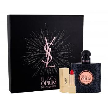 Yves Saint Laurent Black Opium zestaw Edp 50 ml + Pomadka Rouge Pur Couture kolor 1 1,3 ml dla kobiet