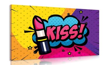 Obraz pop art szminka - KISS! - 60x40