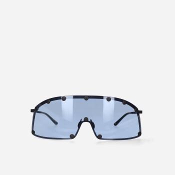 Okulary Rick Owens DRKSHDW Sunglasses Shielding RG0000001 GBLKNU BLACK TEMPLE/NUBLUE LENS