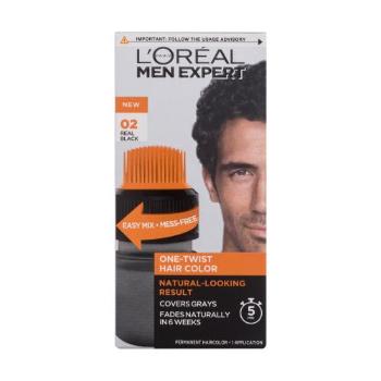L'Oréal Paris Men Expert One-Twist Hair Color 50 ml farba do włosów dla mężczyzn Uszkodzone pudełko 02 Real Black