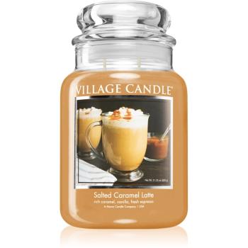 Village Candle Salted Caramel Latte świeczka zapachowa (Glass Lid) 602 g