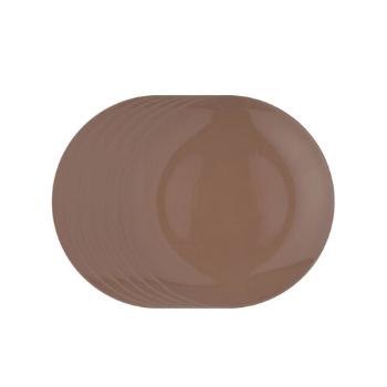 Orion Komplet ceramicznych talerzyków deserowych Alfa 21 cm, brązowy, 6 szt.