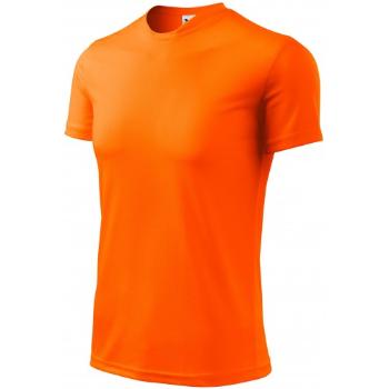 T-shirt z asymetrycznym dekoltem, neonowy pomarańczowy, L