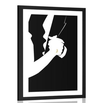 Plakat z passepartout zapieczętowanie miłości - 40x60 black