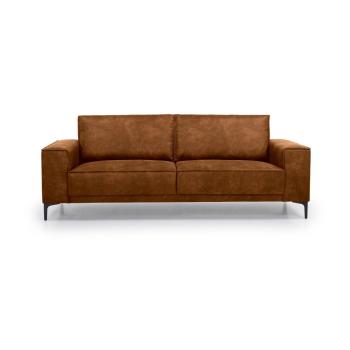 Koniakowa sofa z imitacji skóry Scandic Copenhagen, 224 cm