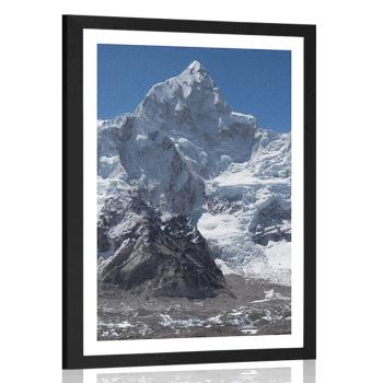 Plakat z passe-partout piękny szczyt góry - 60x90 white
