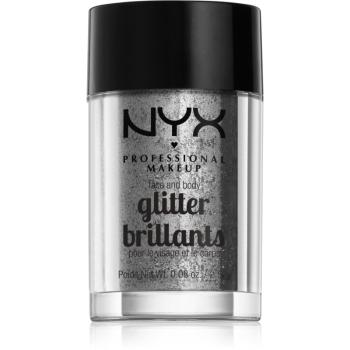NYX Professional Makeup Glitter Goals brokat do twarzy i ciała odcień 10 Silver 2.5 g