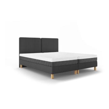 Ciemnoszare łóżko dwuosobowe Mazzini Beds Lotus, 140x200 cm