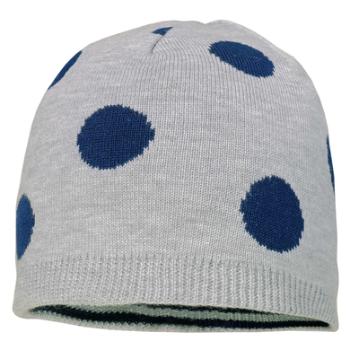 maximo Girl s reversible beanie dots light grey-dcl.navy