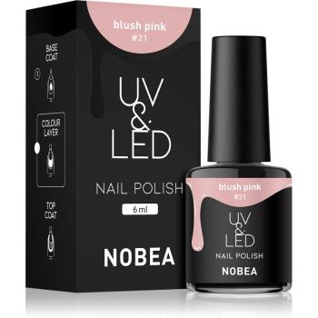 NOBEA UV & LED Nail Polish zelowy lakier do paznokcji z UV / przy użyciu lampy LED błyszczący odcień Blush pink #21 6 ml